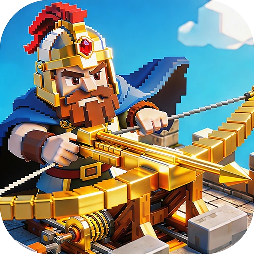 Kingdom Ember game icon: a crowned defender with a golden ballista